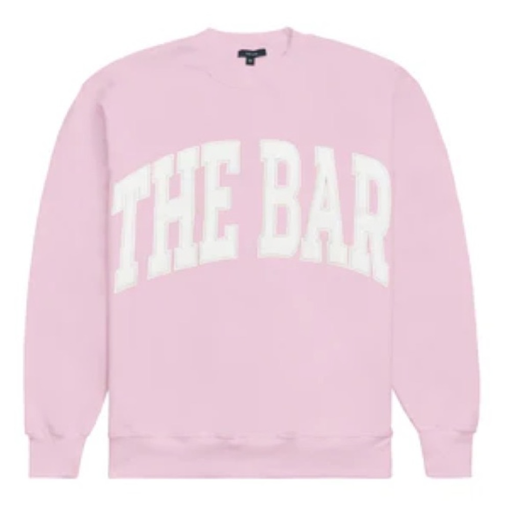 The Bar Varsity Sweatshirt in Blush/White